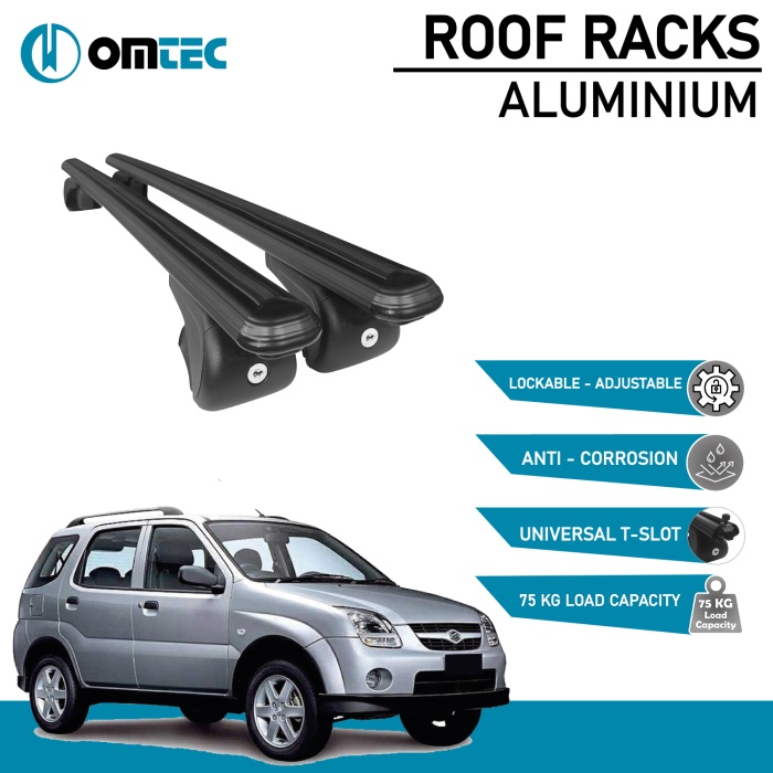 Bare Transversale Suzuki Ignis [2004-2007] Omtec Aluminiu - Negru - imagine 2