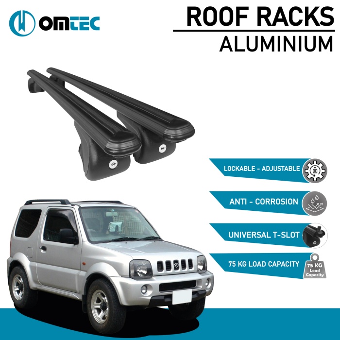 Bare Transversale Suzuki Jimny [1998 ->] Omtec Aluminiu - Negru - imagine 2