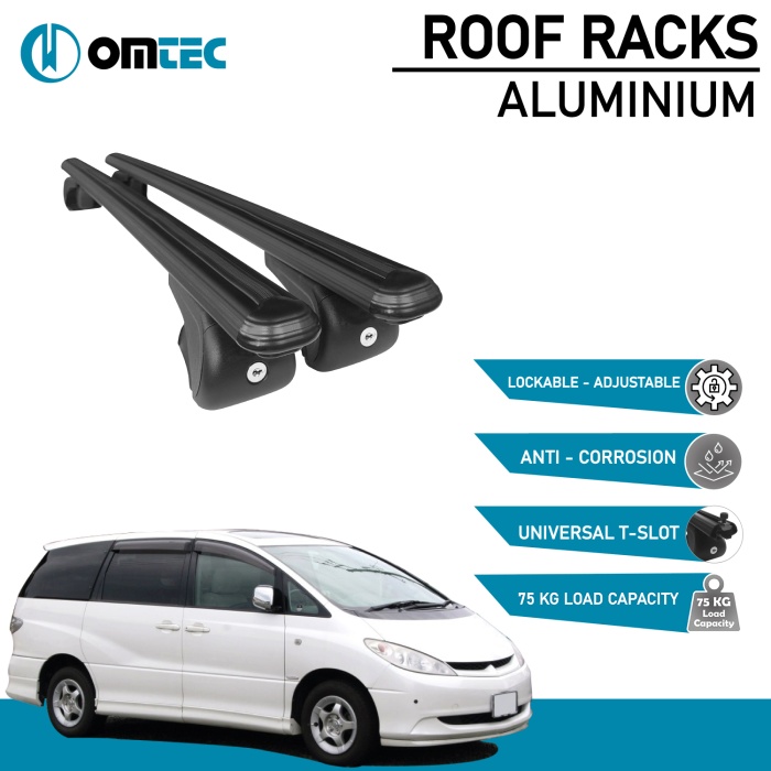 Bare Transversale Toyota Estima [2000-2005] Omtec Aluminiu - Negru - imagine 2