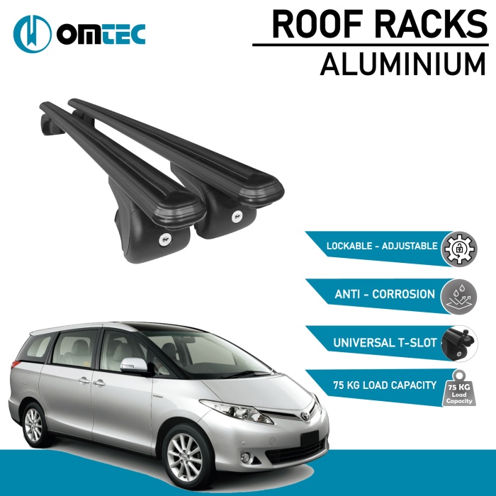 Bare Transversale Toyota Previa [2000-2006] Omtec Aluminiu - Negru - imagine 2