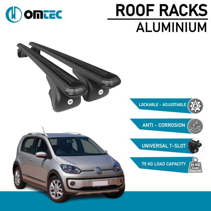 Bare Transversale Volkswagen Cross Up [2013 ->] Omtec Aluminiu - Negru - imagine 2