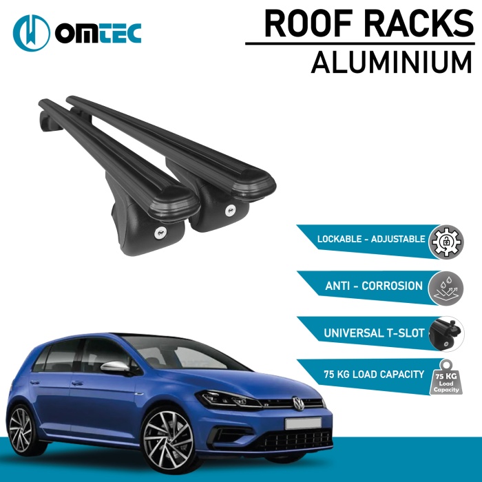 Bare Transversale Volkswagen Golf [2013-2019] Omtec Aluminiu - Negru - imagine 2