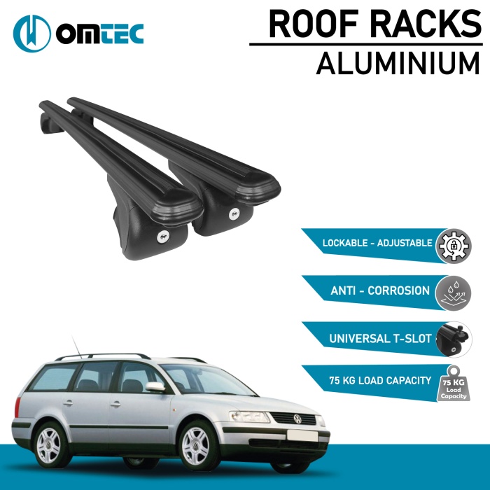 Bare Transversale Volkswagen Passat [2000-2004] Omtec Aluminiu - Negru - imagine 2