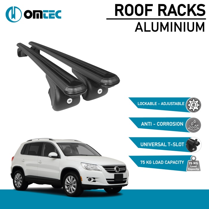 Bare Transversale Volkswagen Tiguan [2007-2016] Omtec Aluminiu - Negru - imagine 2