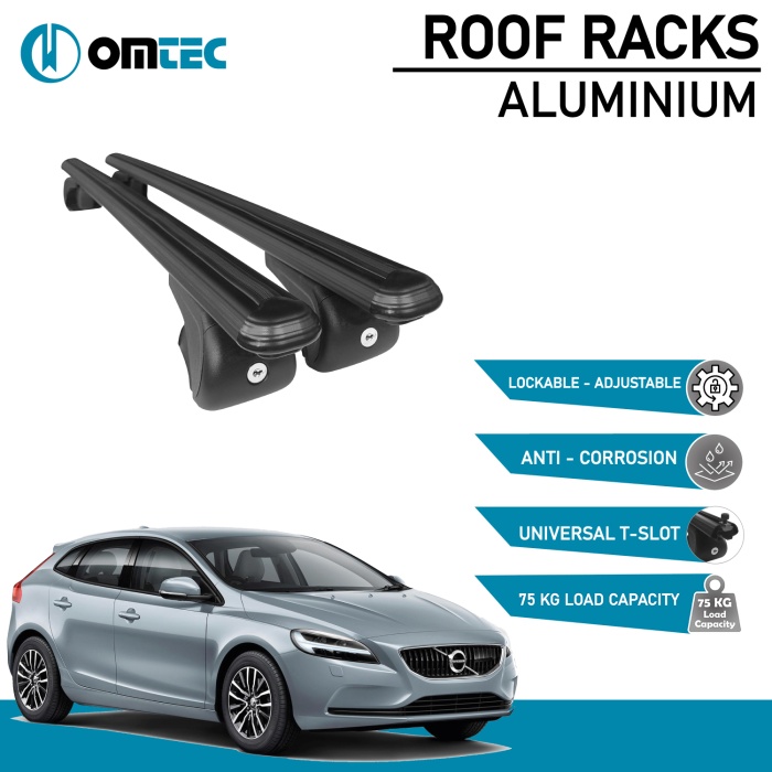 Bare Transversale Volvo V40 [2012-2019] Omtec Aluminiu - Negru - imagine 2