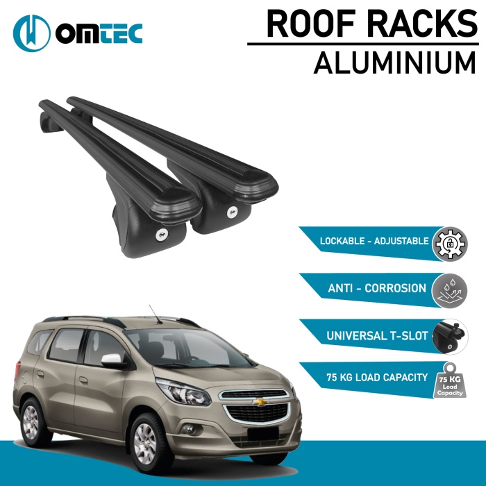 Bare Transversale Chevrolet Spin [2012 ->] Omtec Aluminiu - Negru - imagine 2