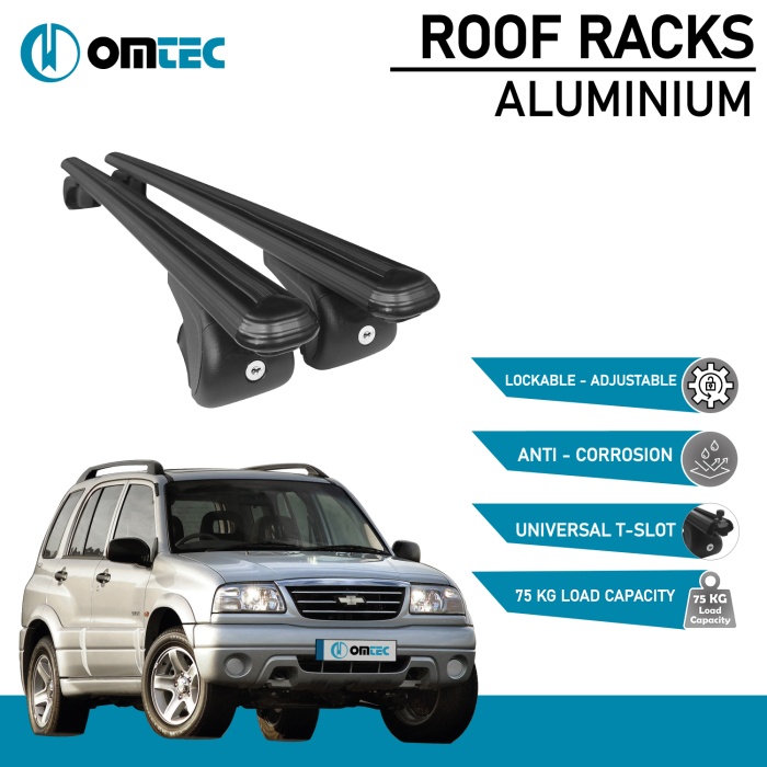 Bare Transversale Chevrolet Tracker [2006-2012] Omtec Aluminiu - Negru - imagine 2