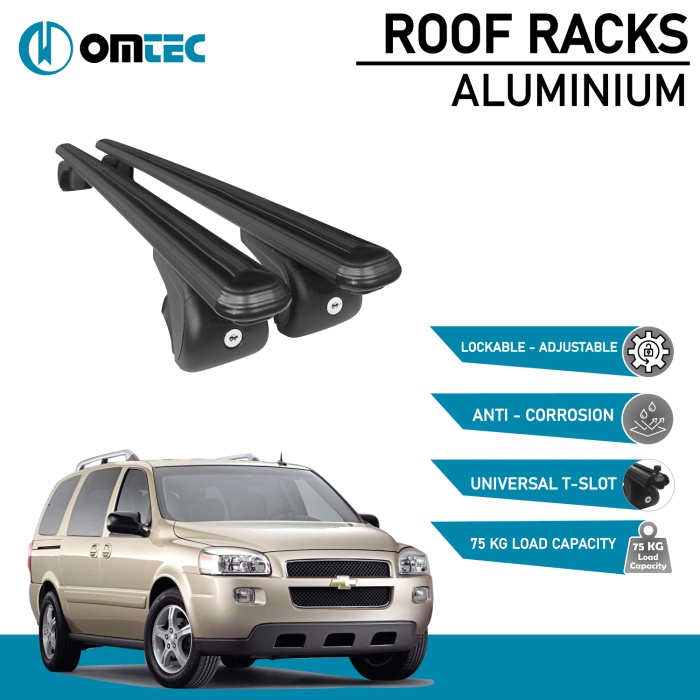Bare Transversale Chevrolet Uplander [2005-2009] Omtec Aluminiu - Negru - imagine 2
