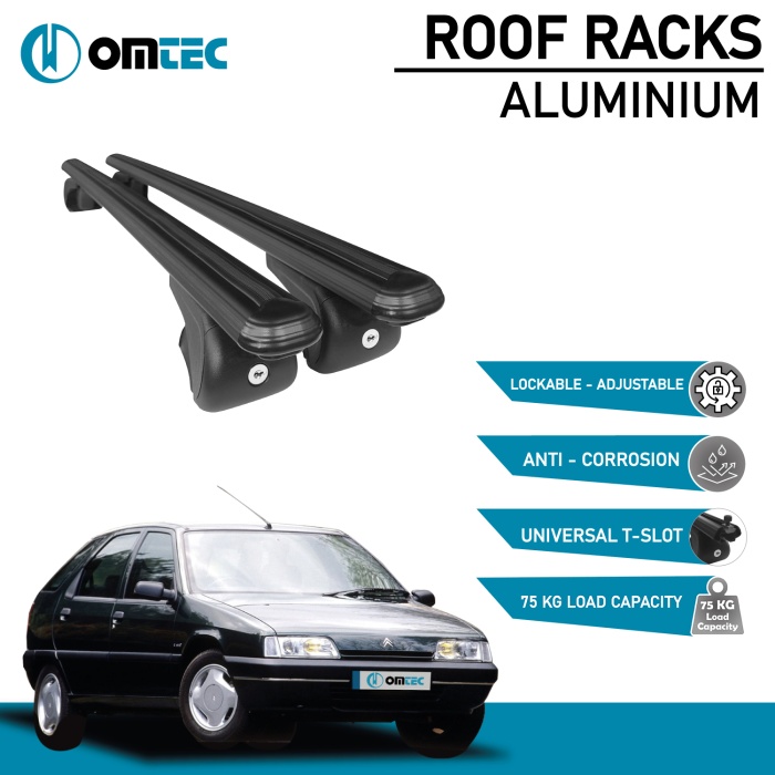 Bare Transversale Citroen Zx Break [1994-1998] Omtec Aluminiu - Negru - imagine 2