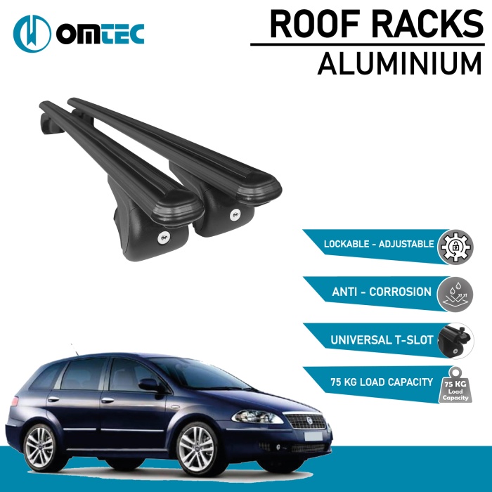 Bare Transversale Fiat Chroma [2005-2011] Omtec Aluminiu - Negru - imagine 2