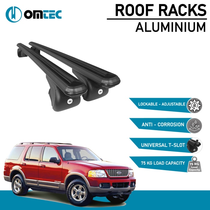 Bare Transversale Ford Explorer [2002-2006] Omtec Aluminiu - Negru - imagine 2