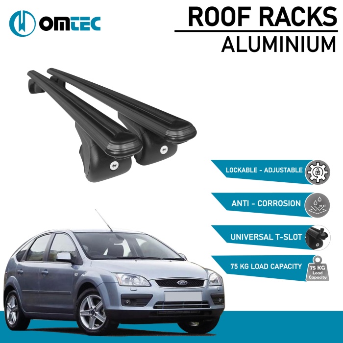 Bare Transversale Ford Focus [2005-2011] Omtec Aluminiu - Negru - imagine 2