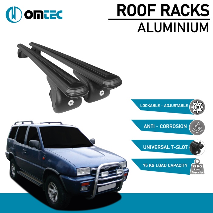 Bare Transversale Ford Maverick [1993-2007] Omtec Aluminiu - Negru - imagine 2