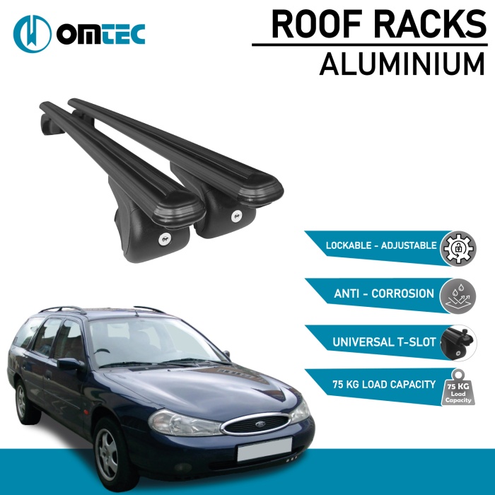 Bare Transversale Ford Mondeo [2001-2007] Omtec Aluminiu - Negru - imagine 2