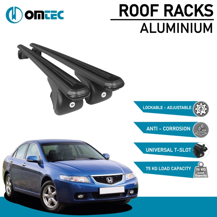 Bare Transversale Honda Accord [2003-2008] Omtec Aluminiu - Negru - imagine 2