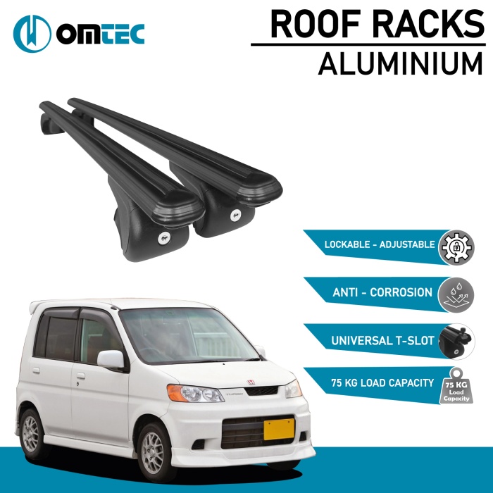 Bare Transversale Honda Life [1998-2003] Omtec Aluminiu - Negru - imagine 2