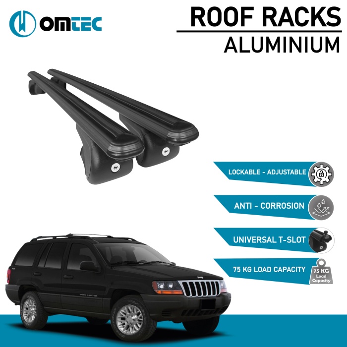 Bare Transversale Jeep Cherokee [2014 ->] Omtec Aluminiu - Negru - imagine 2
