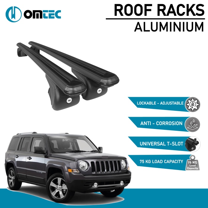 Bare Transversale Jeep Patriot [2007-2017] Omtec Aluminiu - Negru - imagine 2
