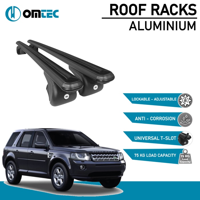 Bare Transversale Land Rover Freelander [2006-2014] Omtec Aluminiu - Negru - imagine 2