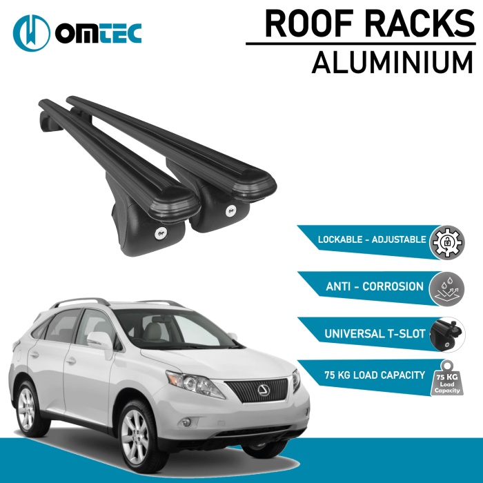 Bare Transversale Lexus Rx [2008-2015] Omtec Aluminiu - Negru - imagine 2