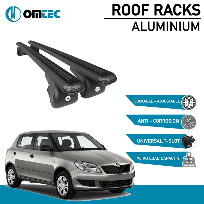 Bare Transversale Skoda Fabia [2007-2014] Omtec Aluminiu - Negru - imagine 2