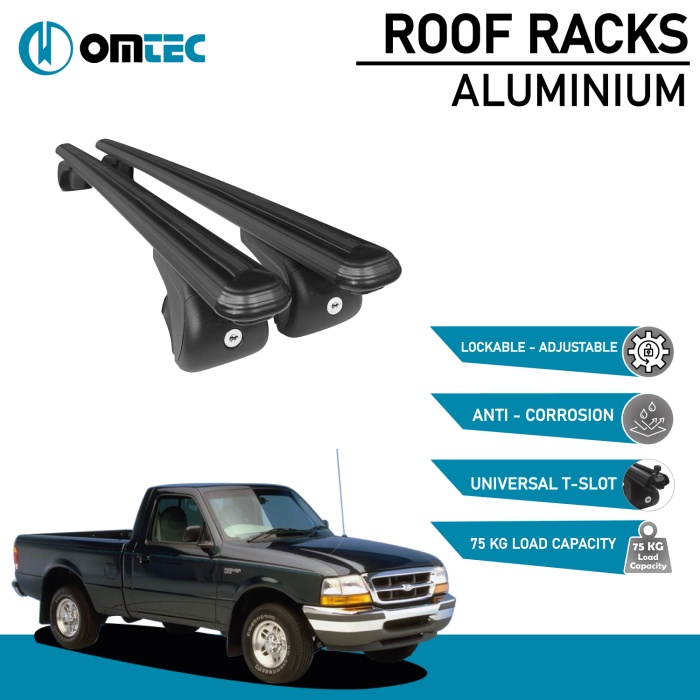 Bare Transversale Ford Ranger [1998-2006] Omtec Aluminiu - Negru - imagine 2