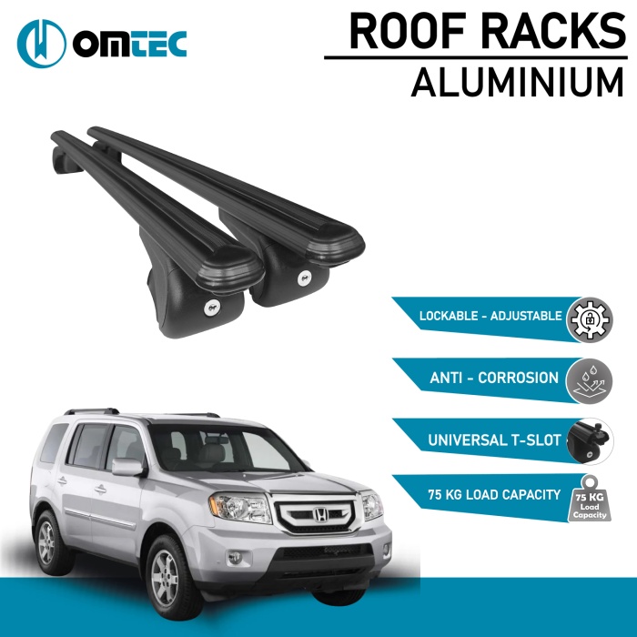 Bare Transversale Honda Pilot [2003-2009] Omtec Aluminiu - Negru - imagine 2