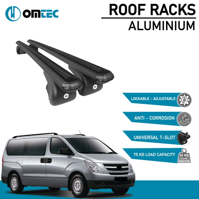 Bare Transversale Hyundai H-1 [2007 ->] Omtec Aluminiu - Negru - imagine 2