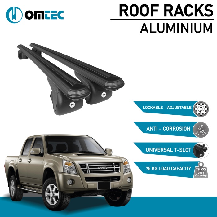 Bare Transversale Isuzu D-Max [2006-2012] Omtec Aluminiu - Negru - imagine 2