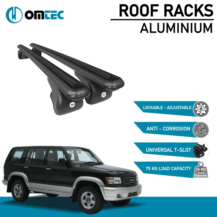 Bare Transversale Isuzu Trooper [1991-2002] Omtec Aluminiu - Negru - imagine 2