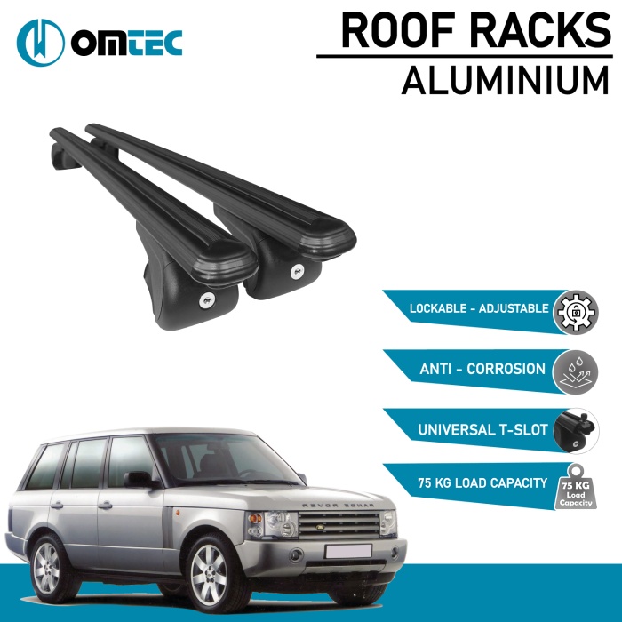 Bare Transversale Land Rover Range Rover [1994-2002] Omtec Aluminiu - Negru - imagine 2