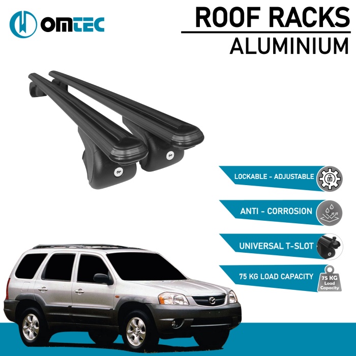 Bare Transversale Mazda Tribute [2001-2006] Omtec Aluminiu - Negru - imagine 2