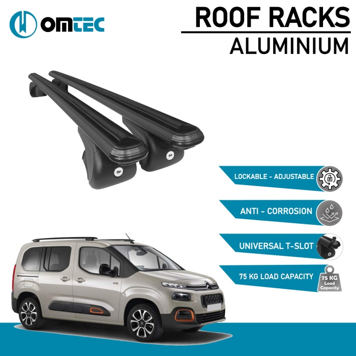 Bare Transversale Citroen Berlingo [2019 ->] Omtec Aluminiu - Negru - imagine 2