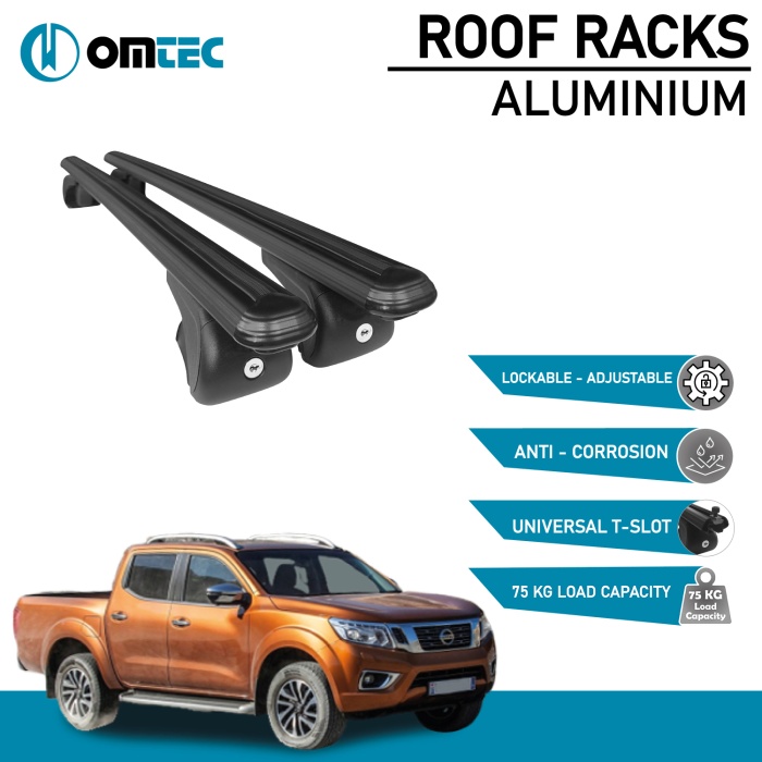 Bare Transversale Nissan Navara [2015 ->] Omtec Aluminiu - Negru - imagine 2