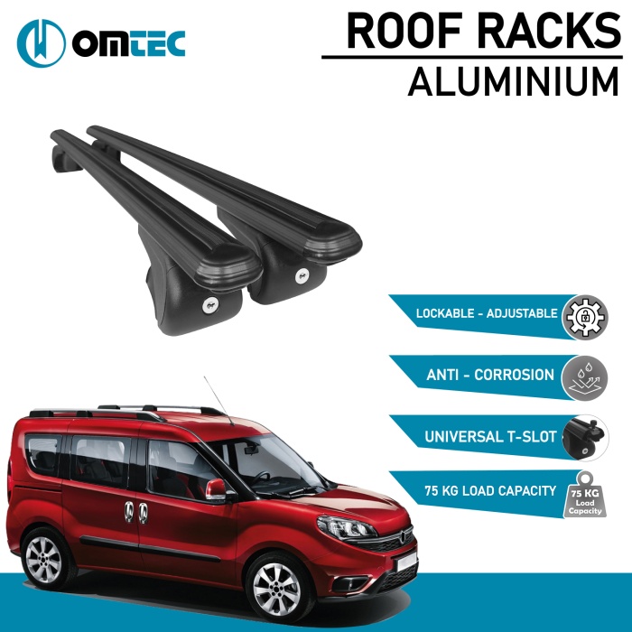 Bare Transversale Opel Combo [2011-2018] Omtec Aluminiu - Negru - imagine 2