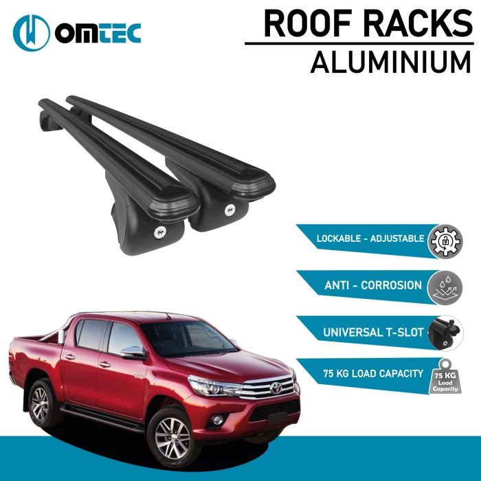 Bare Transversale Toyota Hilux [2015 ->] Omtec Aluminiu - Negru - imagine 2