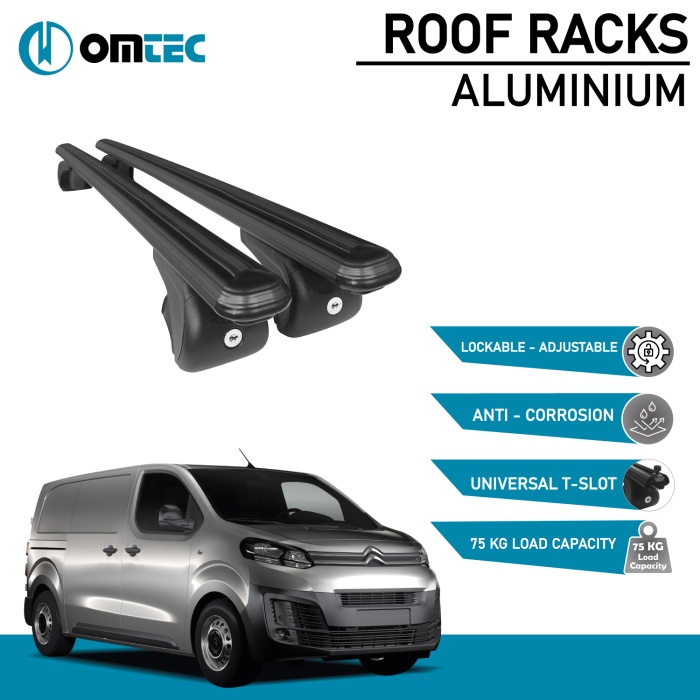 Bare Transversale Citroen Jumpy [2017 ->] Omtec Aluminiu - Negru - imagine 2