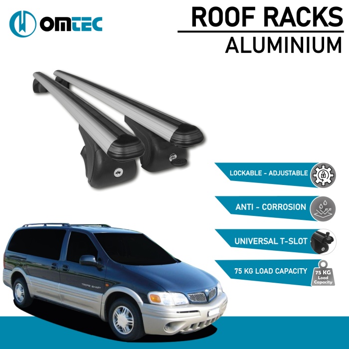 Bare Transversale Chevrolet Trans Sport [1998-2005] Omtec Aluminiu - Argintiu - imagine 2