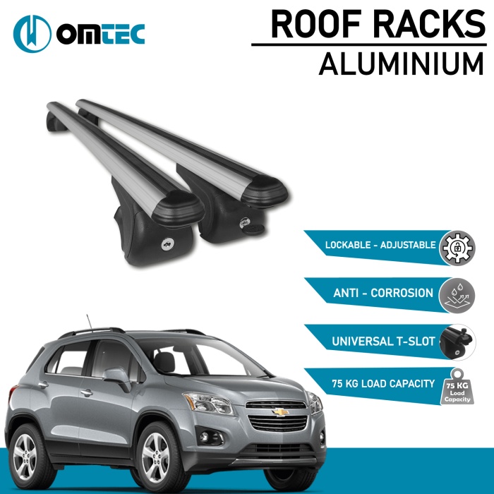 Bare Transversale Chevrolet Tracker [2013-2020] Omtec Aluminiu - Argintiu - imagine 2