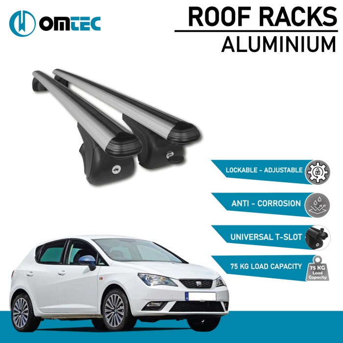 Bare Transversale Seat Ibiza [2008-2017] Omtec Aluminiu - Argintiu - imagine 2