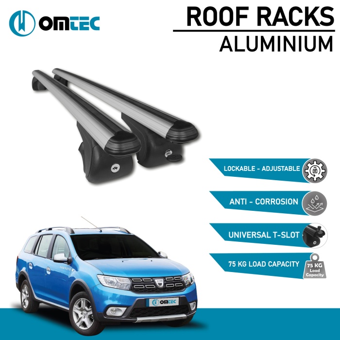 Bare Transversale Dacia Logan Mcv Stepway [2016-2020] Omtec Aluminiu - Argintiu - imagine 2