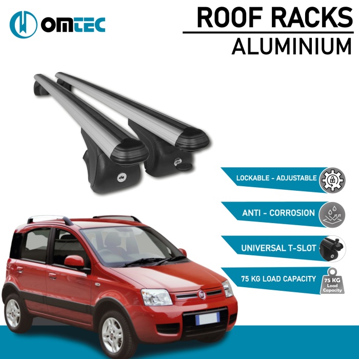 Bare Transversale Fiat Panda [2012 ->] Omtec Aluminiu - Argintiu - imagine 2