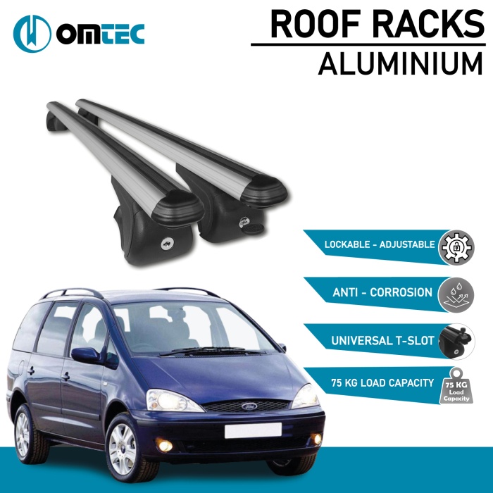 Bare Transversale Ford Galaxy [1996-2006] Omtec Aluminiu - Argintiu - imagine 2