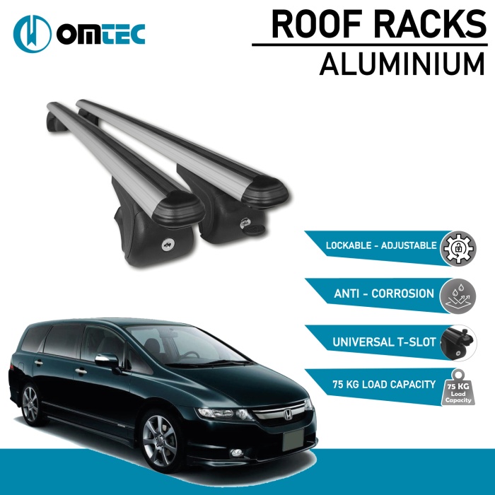 Bare Transversale Honda Odyssey [2003-2008] Omtec Aluminiu - Argintiu - imagine 2