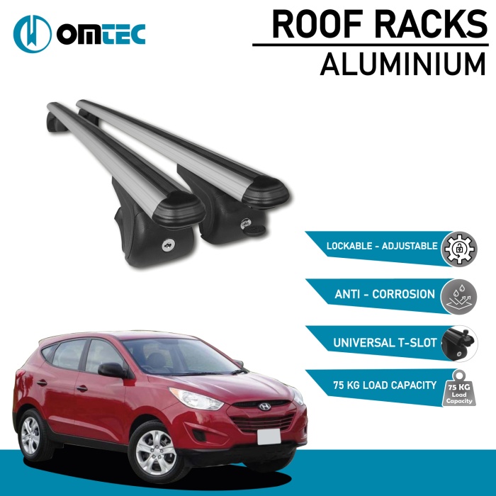 Bare Transversale Hyundai Tucson [2010-2015] Omtec Aluminiu - Argintiu - imagine 2
