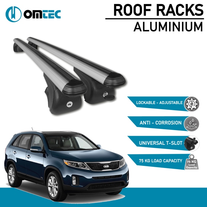 Bare Transversale Kia Sorento [2009-2014] Omtec Aluminiu - Argintiu - imagine 2