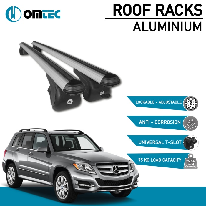 Bare Transversale Mercedes Glk [2008-2015] Omtec Aluminiu - Argintiu - imagine 2