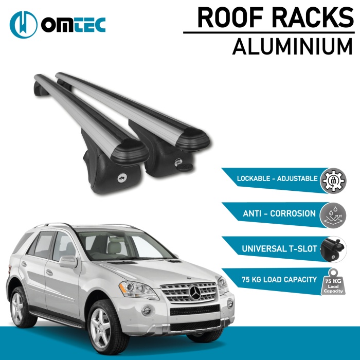 Bare Transversale Mercedes M-Class [2006-2011] Omtec Aluminiu - Argintiu - imagine 2