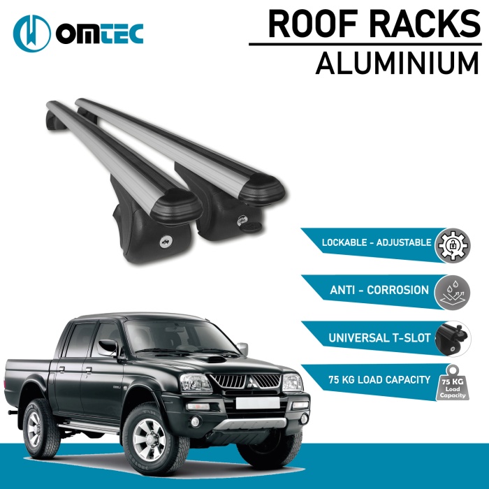 Bare Transversale Mitsubishi L200 [1996-2005] Omtec Aluminiu - Argintiu - imagine 2