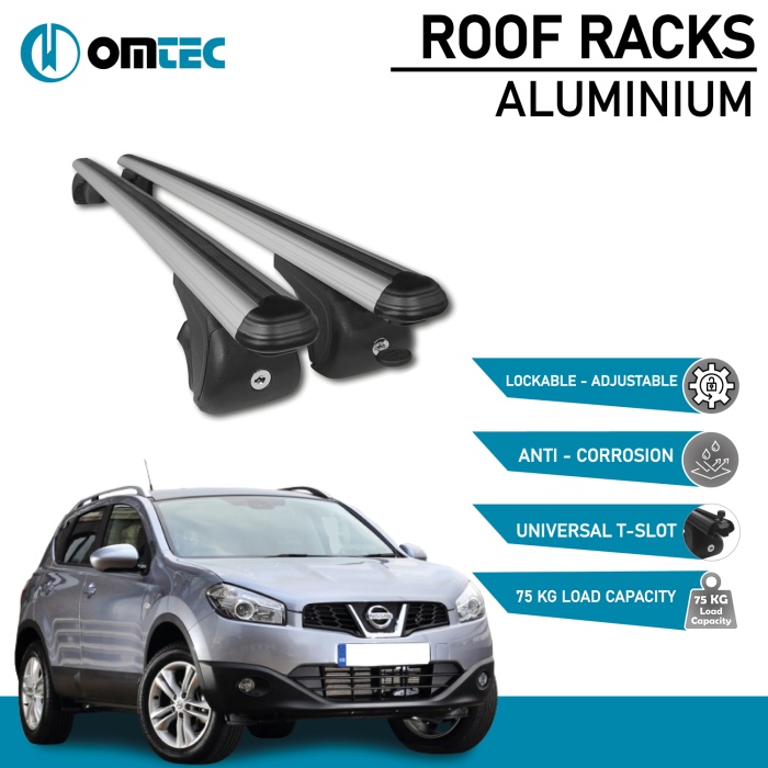 Bare Transversale Nissan Qashqai [2007-2014] Omtec Aluminiu - Argintiu - imagine 2